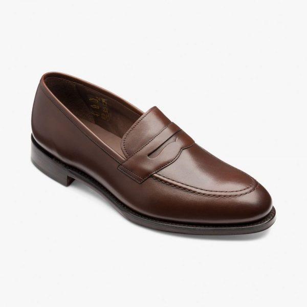 loake whitehall dark brown penny loafers 2