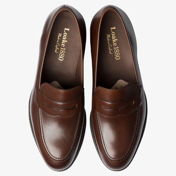 loake whitehall dark brown penny loafers 3